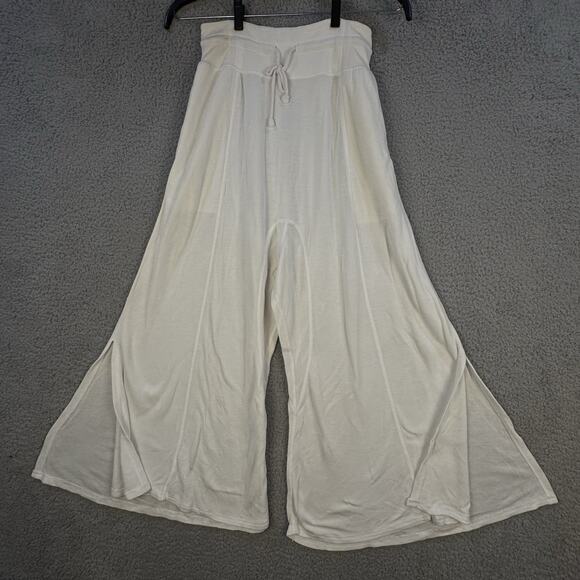 Palazzon Women’s White Soft Cotton-Blend Drawstring Pants Size 26 - Picture 2 of 9